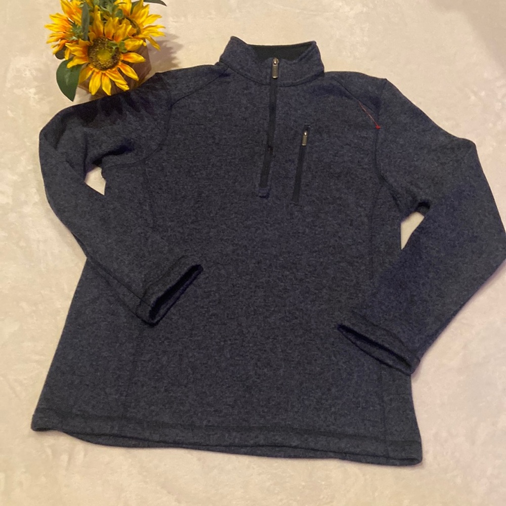WOOLRICH Mens Size M 1/4 Zip Sweater Front Zip Chest Pocket